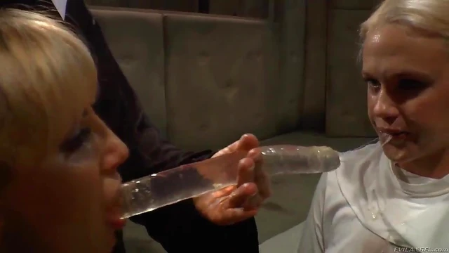 Lesbian Sweethearts Play Pussy with Huge Sex Toy for Ecstatic Orgasm