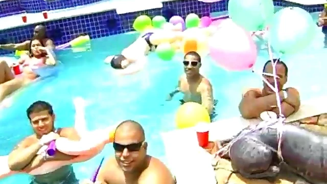 Backyard Pool Party Orgy with Hot Couples Enjoying Wet Sex Play