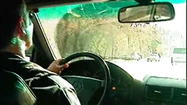 Juicy Brunette Pussy Gets Feasted Hardcore In Retro Car Porn Scene