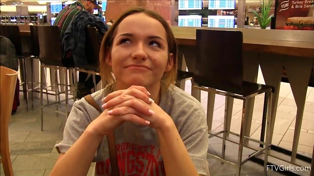 Blonde Teen Charlotte Shows Big Tits Publicly Before Getting Fucked Hard