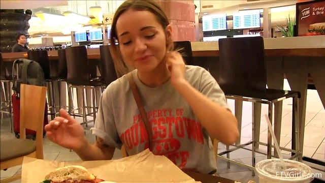 Blonde Teen Charlotte Shows Big Tits Publicly Before Getting Fucked Hard