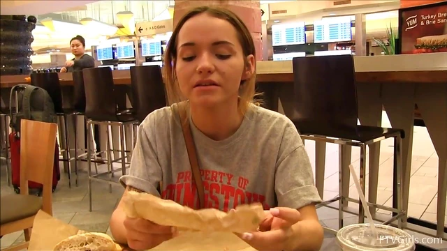 Blonde Teen Charlotte Shows Big Tits Publicly Before Getting Fucked Hard