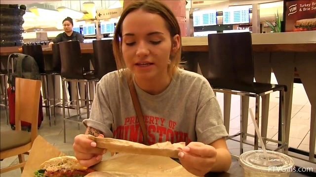 Blonde Teen Charlotte Shows Big Tits Publicly Before Getting Fucked Hard