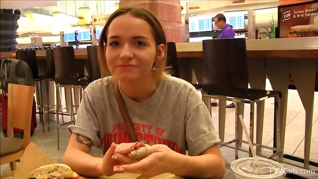 Blonde Teen Charlotte Shows Big Tits Publicly Before Getting Fucked Hard