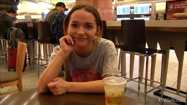 Blonde Teen Charlotte Shows Big Tits Publicly Before Getting Fucked Hard