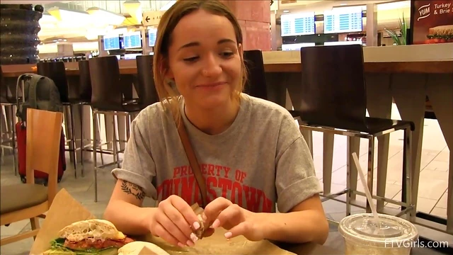 Blonde Teen Charlotte Shows Big Tits Publicly Before Getting Fucked Hard