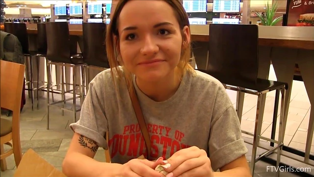 Blonde Teen Charlotte Shows Big Tits Publicly Before Getting Fucked Hard