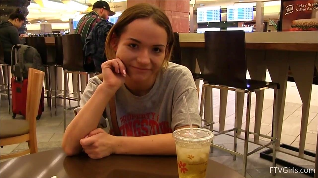 Blonde Teen Charlotte Shows Big Tits Publicly Before Getting Fucked Hard