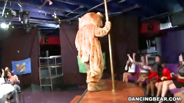 Hot Chicks Give Blowjob To Muscular Stripper With Huge Cock