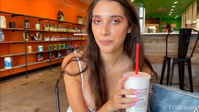 Sexy Brunette Ari Fingers Herself Publicly For Ultimate Solo Pleasure