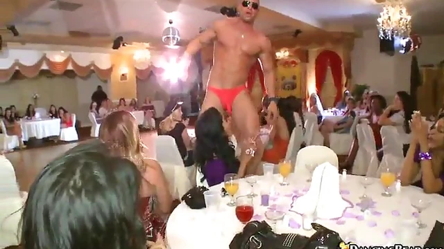 Roomful of Horny Sluts Enjoying Wild Night With Seductive Stripper