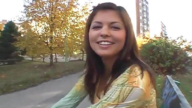 Sexy Lucy Provides Sensational Oral Pleasure Outdoors