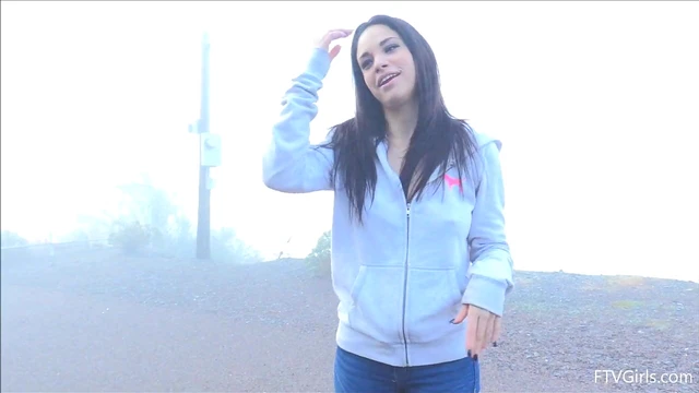 Hazy Day Strip Tease by Seductive Cutie Who Craves Public Nudity Action