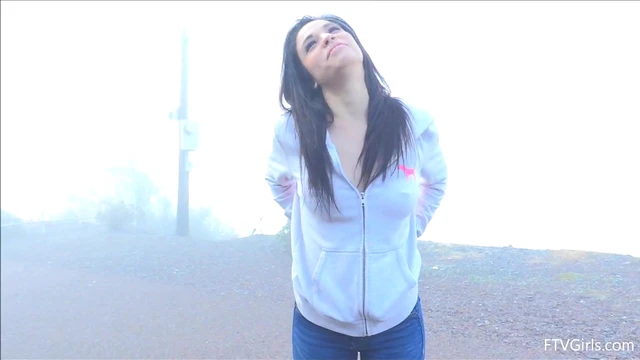 Hazy Day Strip Tease by Seductive Cutie Who Craves Public Nudity Action