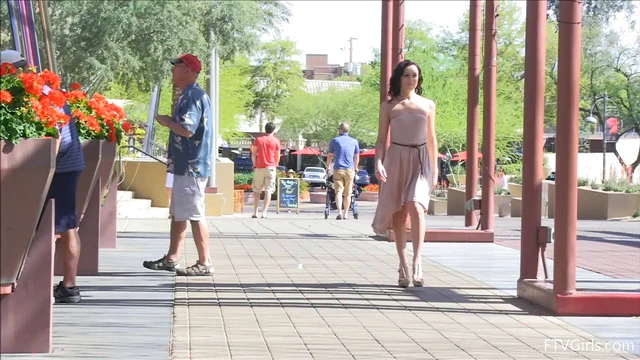 Hot Girl Shows Off Shaved Pussy Flashing Teasingly in Public Spaces