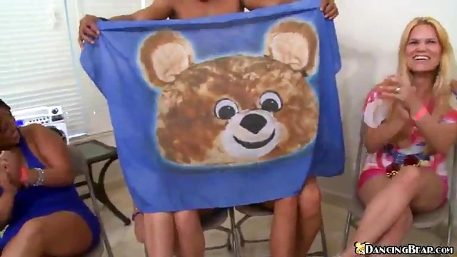 Seductive Babes Devouring Whipped Cream from Hot Stripper’s Cock Delightfully