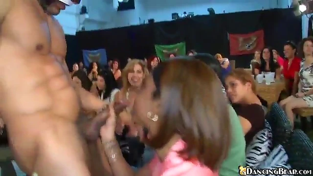 Greedy Girls Take Turns Stuffed by Stripper's Massive Cock