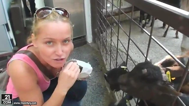 Kathia Nobili Flashes Her Ass Seductively at Zoo Visitors