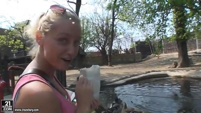 Kathia Nobili Flashes Her Ass Seductively at Zoo Visitors