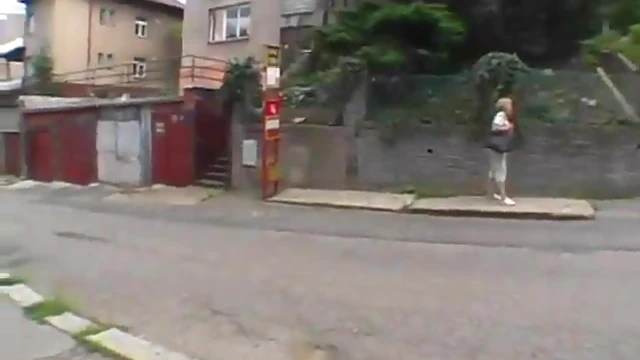 Curvy Babe Flashes Large Natural Breasts Boldly On The Street For Money