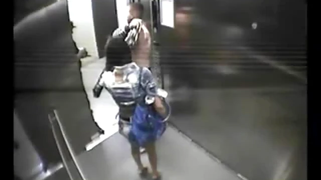 Sizzling Brunette Takes Charge Giving Blowjob to BF in Tight Elevator