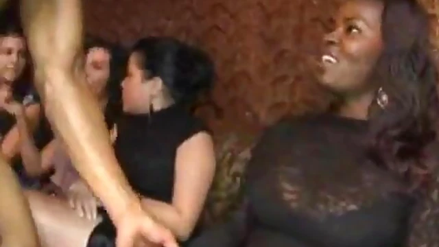 Horny MILF Craves Thick Ebony Cock at Steamy CFNM Orgy Party