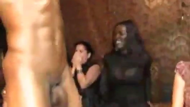 Horny MILF Craves Thick Ebony Cock at Steamy CFNM Orgy Party