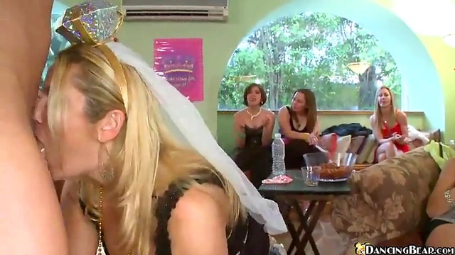 Thirsty Sluts Devour Stripper’s Thick Manhood Seductively