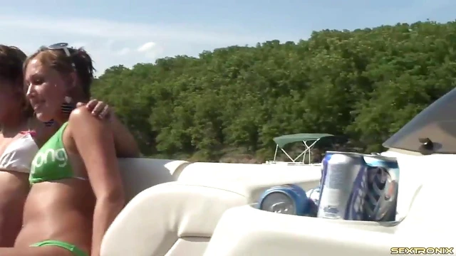 Cowgirl Beauties Relaxing in Bikinis by the Poolside Together