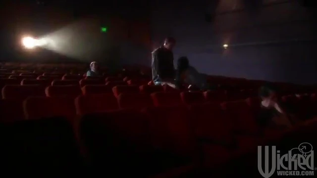 Sexy Brunette Hits Up Cinemas For An Unforgettable Group Sex Adventure