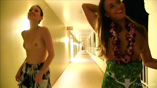 Hot Lesbians in Thong Caress Sweet Butts Indoors for Steamy Action