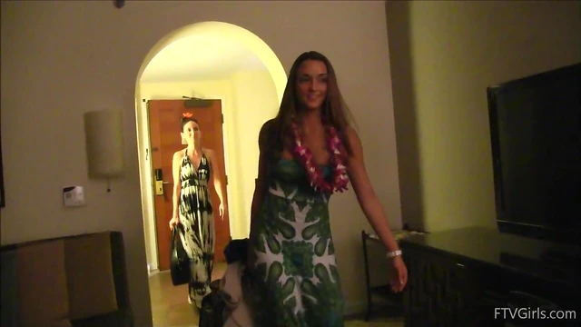 Hot Lesbians in Thong Caress Sweet Butts Indoors for Steamy Action