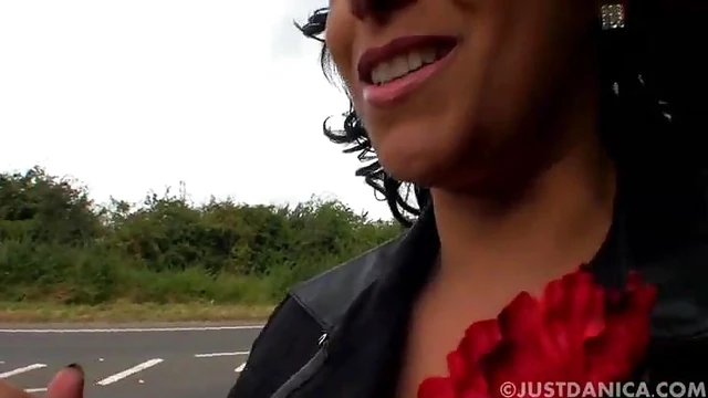 MILF Danica Collins Shows Her Wet Pussy Outdoors Close-Up Video