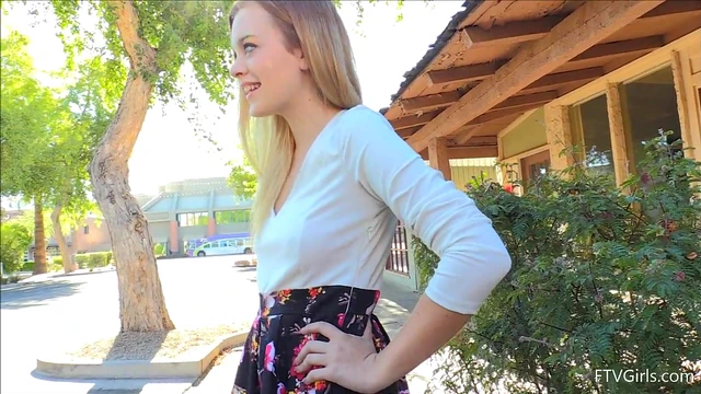 Blonde Teen Winter Flashes Her Stunning Big Tits in Public Places