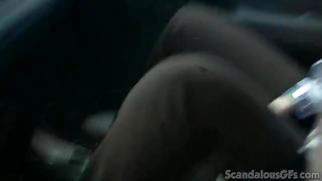 Passionate Brunette Doll Gets Wild Fingered Inside Car's Cozy Interior