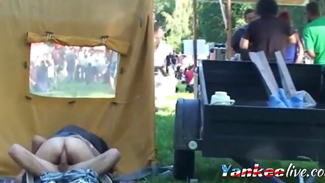 Passionate Public Fuck Under Music Festival Lights