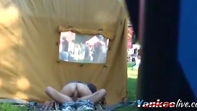 Passionate Public Fuck Under Music Festival Lights