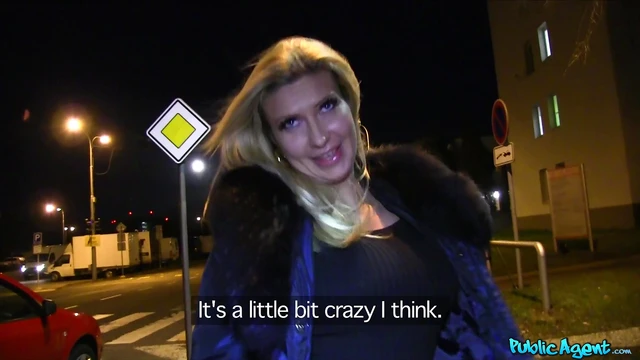 Blonde Seduces Amidst Winter Chill for Heated Outdoor Fuck Festivity