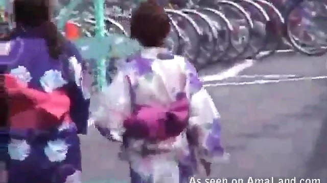 Passionate Japanese Ladies Lift Skirts for Steamy Public Encounters