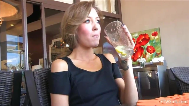 Teasing Emily Shows Off Her Perfectly Shaven Pussy in Public Spaces