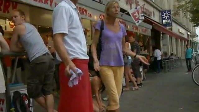 Publicly Embarrassed Brunette Gets Her Throat and Pussy Hard Fucked