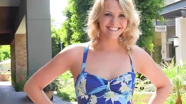 Bold Blonde Teases with Brazen Ass and Big Boobs Displayed Publicly