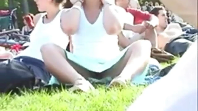 Cute Pussy Under Skirt Gets Teased in Public Park Encounter