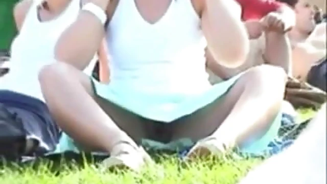 Cute Pussy Under Skirt Gets Teased in Public Park Encounter