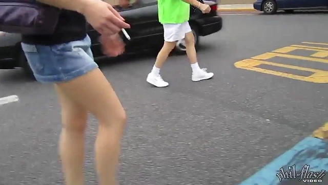 Outdoor Up Skirt Shots With Seductive Leggy Brunette Sex Bomb