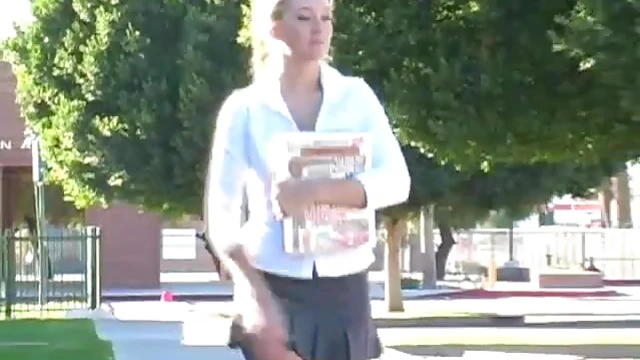 College Chick Alison Angel Gets Caught Showing Her Pussy Upskirt Style