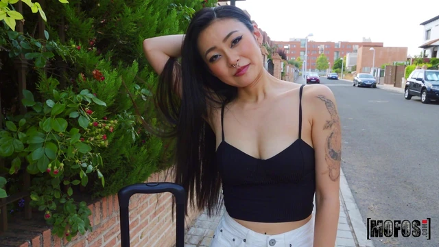 Rae Lil Black Opens Wide for Hard Street Fuck Under Moonlit Night Sky