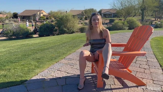 Cute Sunni Fingers Her Pussy Outdoors for a Sultry Self-Pleasure Showdown