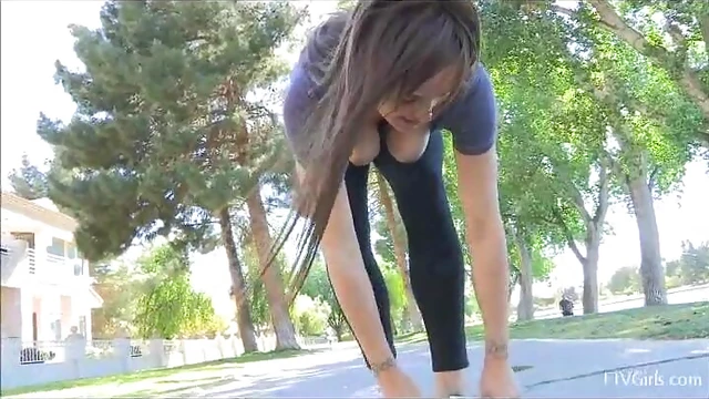 Sabrina Goes Jogging Before Teasing With Seductive Strip Show