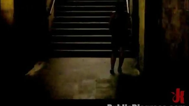 Bold Babe Takes Him Deep While Barely Covered Outdoors